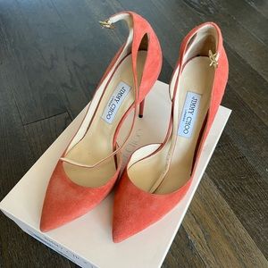 Jimmy Choo Suede Orange Heels